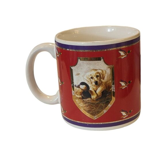 Vintage 1995 Sportsman Collection Lynn Kaatz Coffee Mug Puppy Game Keeper Hunt - Picture 2 of 6